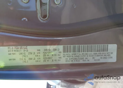 2018 Dodge Journey Se z USA, uszkodzony, nr VIN 3C4PDCAB0JT519249